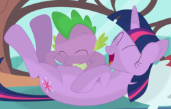 Size: 3525x2260 | Tagged: safe, artist:porygon2z, spike, twilight sparkle, dragon, pony, unicorn, g4, belly, belly tickling, cute, duo, eyes closed, high res, laughing, open mouth, tickling, tummy buzz, unicorn twilight, vector