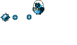 Size: 1020x590 | Tagged: safe, artist:mega-poneo, changeling, g4, animated, flail, gif, mega man (series), megapony, metronome, pixel art, simple background, solo, spaceship, sprite, transparent background, weapon, wrecking ball