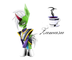 Size: 979x815 | Tagged: safe, artist:phanthompony01, pony, unicorn, dragon ball, dragon ball super, ponified, simple background, solo, transparent background, zamasu