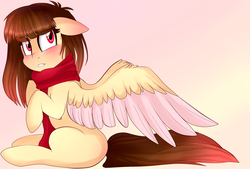 Size: 3968x2680 | Tagged: safe, artist:tokyone-chan, oc, oc only, oc:charlotte bourbon, pegasus, pony, clothes, high res, scarf, solo
