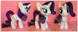 Size: 2407x996 | Tagged: safe, artist:sophillia, rarity, g4, irl, lidded eyes, photo, plushie, solo