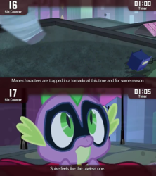 Size: 640x720 | Tagged: safe, edit, edited screencap, screencap, spike, cinemare sins, g4, power ponies (episode), humdrum costume, male, power ponies, solo