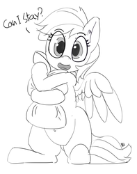 Size: 1280x1628 | Tagged: safe, artist:pabbley, rainbow dash, g4, cute, dashabetes, female, monochrome, pillow, solo