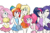 Size: 900x600 | Tagged: safe, artist:gabialicornprincess, applejack, fluttershy, pinkie pie, rainbow dash, rarity, twilight sparkle, human, g4, cheerleader, humanized, mane six, simple background, transparent background