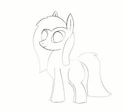 Size: 500x450 | Tagged: safe, artist:retardation magnifico, pinkie pie, g4, animated, female, gif, monochrome, simple background, smiling, solo, trotting, trotting in place, walk