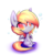 Size: 1825x1901 | Tagged: safe, artist:kousagi-hime, derpy hooves, pegasus, pony, g4, bubble, chibi, cute, derpabetes, female, mare, simple background, sitting, solo, transparent background