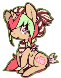 Size: 900x1151 | Tagged: safe, artist:coffeecuppup, oc, oc only, oc:thimble, pony, unicorn, clothes, female, mare, scarf, simple background, solo, transparent background