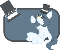 Size: 6639x5581 | Tagged: safe, artist:plone, oc, oc only, oc:hattsy, absurd resolution, hat, simple background, solo, top hat, transparent background