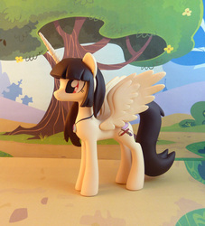 Size: 862x950 | Tagged: safe, artist:krowzivitch, oc, oc only, oc:spring beauty, alicorn, pony, alicorn oc, craft, figurine, horn, jewelry, pendant, sculpture, solo, traditional art, wings