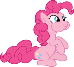 Size: 6000x5484 | Tagged: safe, artist:slb94, pinkie pie, earth pony, pony, 28 pranks later, g4, absurd resolution, behaving like a squirrel, cute, diapinkes, female, mare, ponk, puffy cheeks, simple background, sitting, smiling, solo, transparent background, vector
