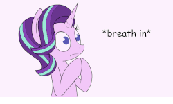 Size: 1200x720 | Tagged: safe, artist:artattax, artist:pj-nsfw, starlight glimmer, pony, g4, :t, animated, boi, breathing, female, frown, gif, meme, reaction image, simple background, solo, white background, wide eyes