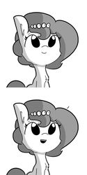 Size: 1280x2560 | Tagged: safe, artist:tjpones, oc, oc only, oc:brownie bun, brownie says, exploitable meme, meme, monochrome, simple background, template, white background