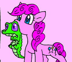 Size: 629x540 | Tagged: safe, artist:cmara, gummy, pinkie pie, g4, paint tool sai