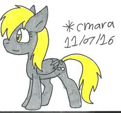 Size: 623x584 | Tagged: safe, artist:cmara, derpy hooves, pegasus, pony, g4, female, mare, solo, traditional art