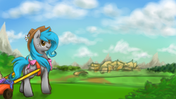 Size: 1920x1080 | Tagged: safe, artist:elisdoominika, oc, oc only, oc:sweet elis, earth pony, pony, cute, digital art, female, journey, looking at you, smiling, solo