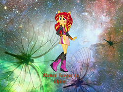 Size: 1600x1199 | Tagged: safe, artist:riofluttershy, artist:theshadowstone, sunset shimmer, equestria girls, g4, boots, clothes, female, high heel boots, high heels, jacket, leather jacket, motivational, positive ponies, shiny, skirt, solo