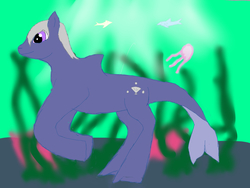 Size: 1600x1200 | Tagged: safe, artist:z-010, oc, oc only, merpony, fish tail, ocean, solo, tail, underwater, water