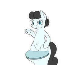 Size: 2000x1700 | Tagged: safe, artist:chamberofsnejwitz, oc, oc only, oc:kohlette, object pony, original species, toilet pony, belly button, but why, female, hips, i can't believe it's not badumsquish, mare, ponified, simple background, solo, toilet, underhoof, wat, white background