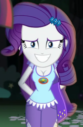 Size: 400x610 | Tagged: safe, edit, edited screencap, editor:ah96, screencap, rarity, equestria girls, g4, my little pony equestria girls: legend of everfree, breast edit, breasts, busty rarity, cleavage, cropped, female, solo