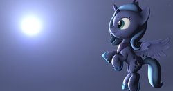 Size: 1231x649 | Tagged: safe, artist:sugarcube-cake, princess luna, g4, 3d, female, filly, moon, rearing, shadow, simple, solo, source filmmaker, woona, younger