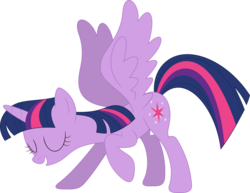 Size: 3584x2762 | Tagged: safe, artist:porygon2z, twilight sparkle, alicorn, pony, g4, party pooped, eyes closed, female, high res, mare, simple background, solo, spread wings, transparent background, twilight sparkle (alicorn), vector, wings