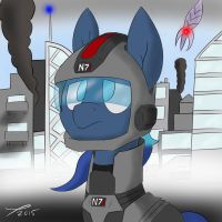 Size: 200x200 | Tagged: safe, artist:platenjack, oc, oc only, oc:mansken, pony, armor, crossover, gaming, mass effect, n7, n7 armor, reapers, solo, video game