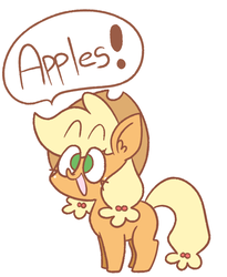 Size: 721x878 | Tagged: dead source, safe, artist:typhwosion, applejack, earth pony, pony, g4, apple, female, solo, that pony sure does love apples