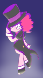 Size: 1011x1817 | Tagged: safe, artist:typhwosion, pinkie pie, pony, g4, bipedal, female, hat, solo, spats, top hat