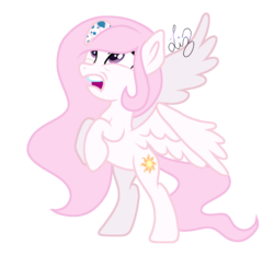 Size: 1280x1200 | Tagged: safe, artist:frostedcats, princess celestia, alicorn, pony, bridle gossip, g4, cewestia, cute, cutelestia, female, filly, filly celestia, flopplestia, floppy horn, horn, pink-mane celestia, poison joke, rearing, sillestia, silly, silly pony, simple background, solo, spread wings, surprised, transparent background, younger