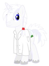 Size: 3000x4022 | Tagged: safe, artist:masem, oc, oc only, oc:litmus paper, pony, unicorn, 2017 community collab, derpibooru community collaboration, clothes, high res, lab coat, simple background, solo, transparent background, vector