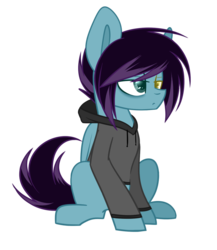 Size: 1024x1178 | Tagged: safe, artist:despotshy, oc, oc only, oc:despot, pegasus, pony, clothes, heterochromia, hoodie, male, simple background, sitting, solo, stallion, transparent background