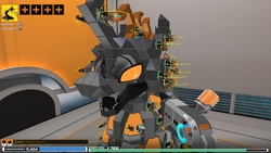 Size: 1600x900 | Tagged: safe, changeling, robot, robot changeling, 3d, food, orange, robocraft, screenshots, update