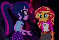 Size: 1266x872 | Tagged: safe, screencap, sci-twi, sunset shimmer, twilight sparkle, equestria girls, g4, my little pony equestria girls: legend of everfree