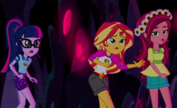Size: 1214x738 | Tagged: safe, screencap, gloriosa daisy, sci-twi, sunset shimmer, twilight sparkle, equestria girls, g4, my little pony equestria girls: legend of everfree