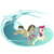 Size: 750x750 | Tagged: safe, artist:aileenrt, doctor whooves, roseluck, time turner, earth pony, pony, g4, it ain't easy being breezies, my little pony: friendship is magic, 3d glasses, female, male, scene interpretation, ship:doctorrose, shipping, stallion, straight