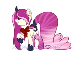 Size: 2500x2000 | Tagged: safe, artist:immagoddampony, oc, oc only, original species, bow, female, high res, mare, simple background, solo, transparent background