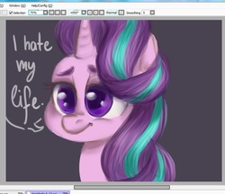 Size: 800x691 | Tagged: safe, artist:whale, screencap, starlight glimmer, pony, g4, female, mare, paint tool sai, solo, speech bubble