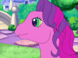 Size: 335x250 | Tagged: safe, screencap, skywishes, twinkle twirl, earth pony, pony, dancing in the clouds, g3, animated, female, gif, mare