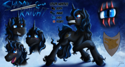 Size: 1500x806 | Tagged: safe, artist:jamescorck, oc, oc only, oc:shadow knight, pony, unicorn, scar, solo