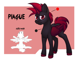 Size: 2096x1624 | Tagged: safe, artist:marsminer, oc, oc only, oc:plague, alicorn, pony, alicorn oc, ow the edge, red and black oc, solo