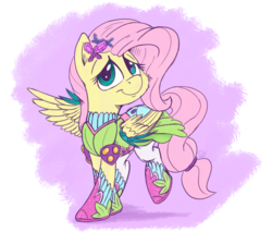 Size: 2536x2160 | Tagged: safe, artist:pirill, fluttershy, equestria girls, g4, my little pony equestria girls: legend of everfree, 30 minute art challenge, barrette, clothes, crystal guardian, dress, equestria girls outfit, female, high res, simple background, solo, transparent background, turned head
