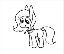 Size: 687x584 | Tagged: safe, artist:liserancascade, oc, oc only, oc:emerald jewel, earth pony, pony, colt quest, amulet, child, colt, cute, foal, happy, male, monochrome, simple background, solo, white background