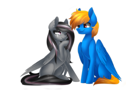 Size: 4200x3000 | Tagged: safe, artist:scarlet-spectrum, oc, oc only, pegasus, pony, duo, high res, simple background, transparent background