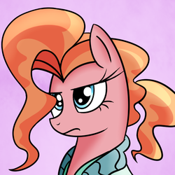 Size: 512x512 | Tagged: dead source, safe, artist:radek1212, peachy plume, earth pony, pony, g4, where the apple lies, bust, female, mare, portrait, receptionist, solo