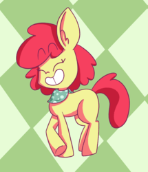 Size: 1340x1561 | Tagged: safe, artist:typhwosion, apple bloom, earth pony, pony, g4, female, leaning, neckerchief, solo