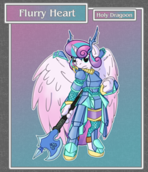 Size: 1688x1950 | Tagged: safe, artist:brownie-bytes, princess flurry heart, alicorn, anthro, unguligrade anthro, g4, crossover, dragoon, female, final fantasy, holy dragoon, solo, story included