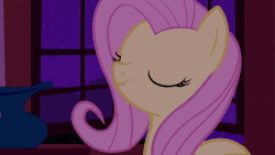 Size: 500x281 | Tagged: safe, screencap, apple bloom, fluttershy, scootaloo, sweetie belle, earth pony, pony, g4, season 1, stare master, adorabloom, animated, cute, cutealoo, cutie mark crusaders, diasweetes, female, gif, hush now lullaby, hush now quiet now