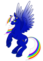 Size: 4961x7016 | Tagged: safe, artist:chimajra, oc, oc only, oc:shadow spectrum, pegasus, pony, 2013, absurd resolution, cloven hooves, ear piercing, earring, female, flying, green eyes, hooped earrings, jewelry, looking at you, mare, multicolored hair, piercing, rainbow hair, simple background, solo, spread wings, transparent background, unshorn fetlocks, wings