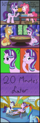 Size: 2460x7460 | Tagged: safe, artist:cloudy95, applejack, pinkie pie, rainbow dash, rarity, starlight glimmer, every little thing she does, g4, absurd resolution, alternate ending, bad end, comic, fanning, fiducia compellia, hypno dash, hypnojack, hypnority, hypnosis, hypnotized, photo, scrapbook, this will end in communism, twilight's castle