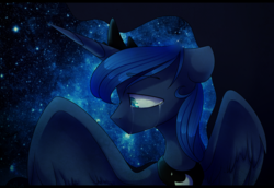 Size: 3000x2060 | Tagged: safe, artist:starlyfly, princess luna, pony, g4, crying, female, high res, solo, space, stars